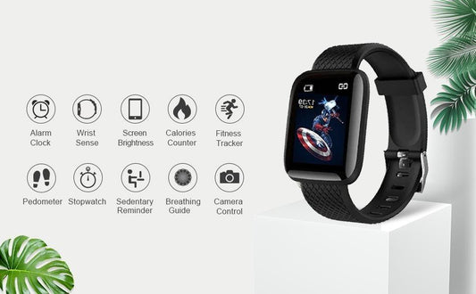  Bluetooth D116 Smart Watch with Heart Rate Monitor 